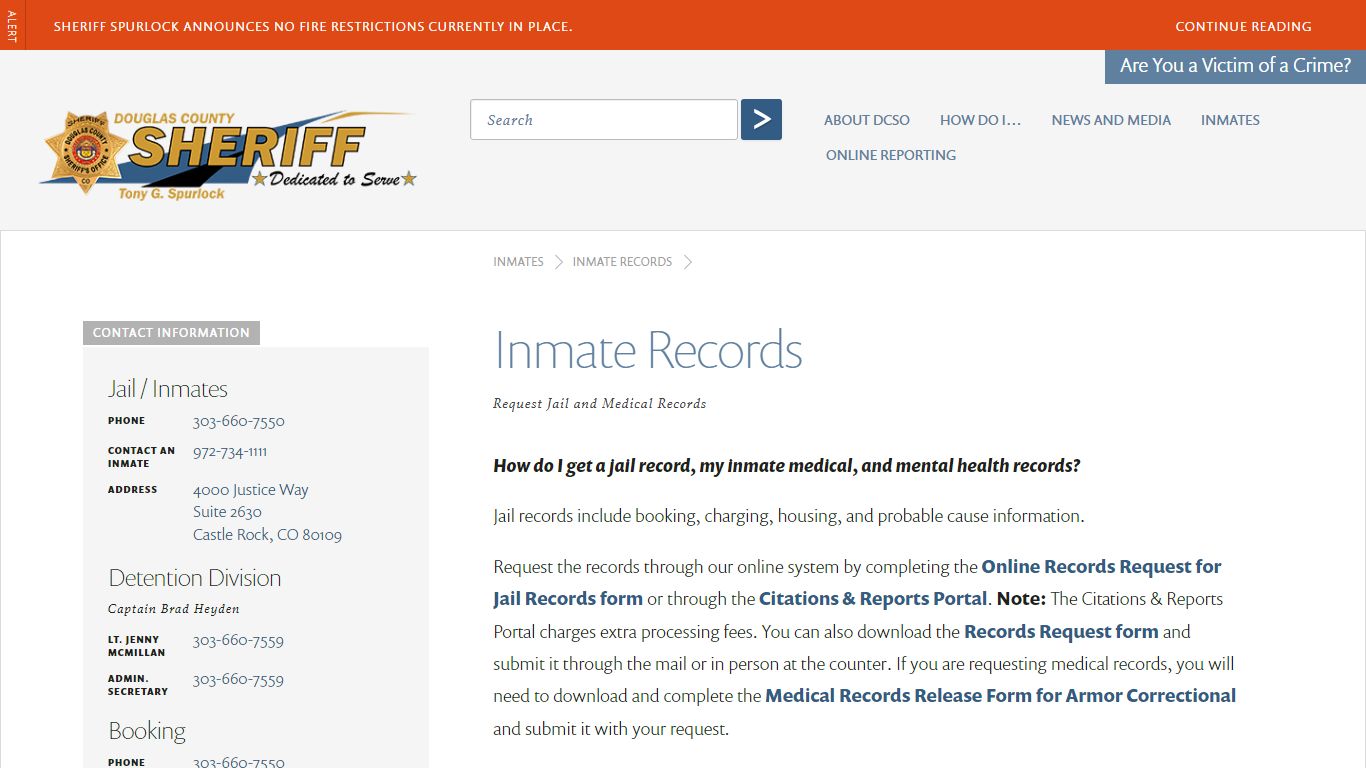 Inmate Records - Douglas County Sheriff