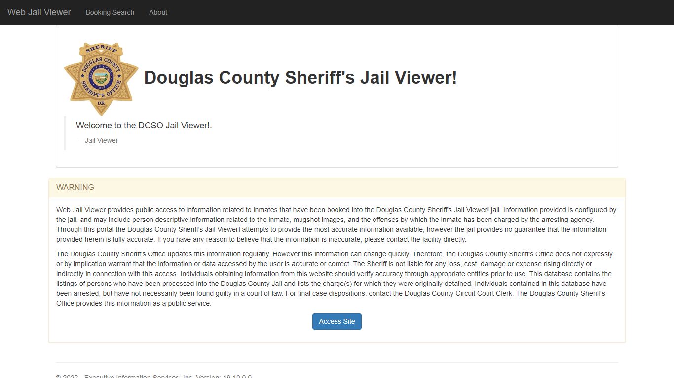 Home Page - Web Jail Viewer - Douglas County, Oregon